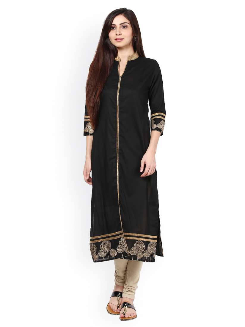 Myntra black kurta clearance