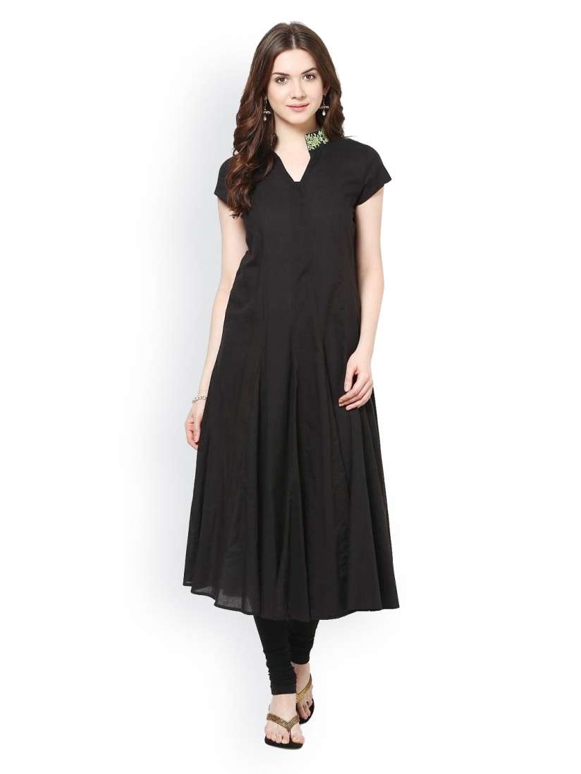 Buy Bhama Couture Women Black Embroidered Anarkali Kurta Kurtis for Women 620808 Myntra
