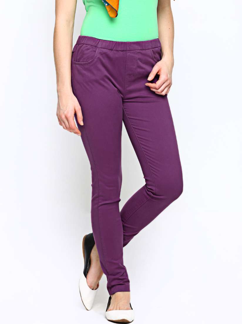 Purple jeggings womens shop