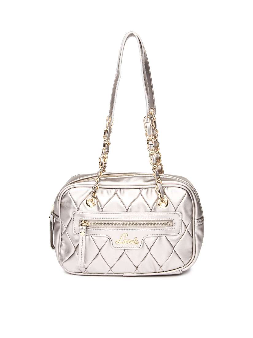 Metallic grey handbags hot sale