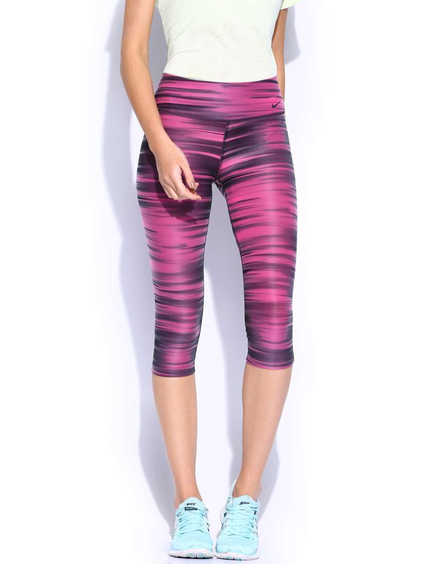 Buy Nike Women Pink Black Tight Fit Printed Legend Tights Tights for Women 655496 Myntra