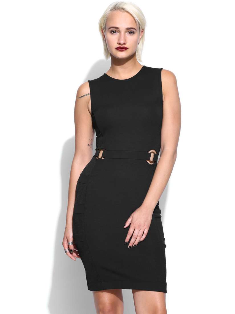 French connection black bodycon dress top