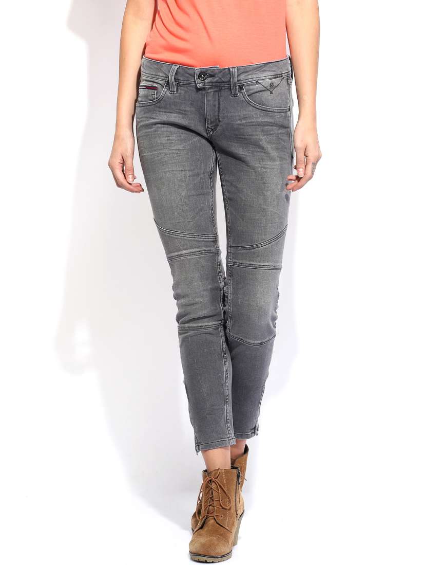 Buy Tommy Hilfiger Women Grey Skinny Fit Sophie Biker Jeans Jeans for Women 677083 Myntra