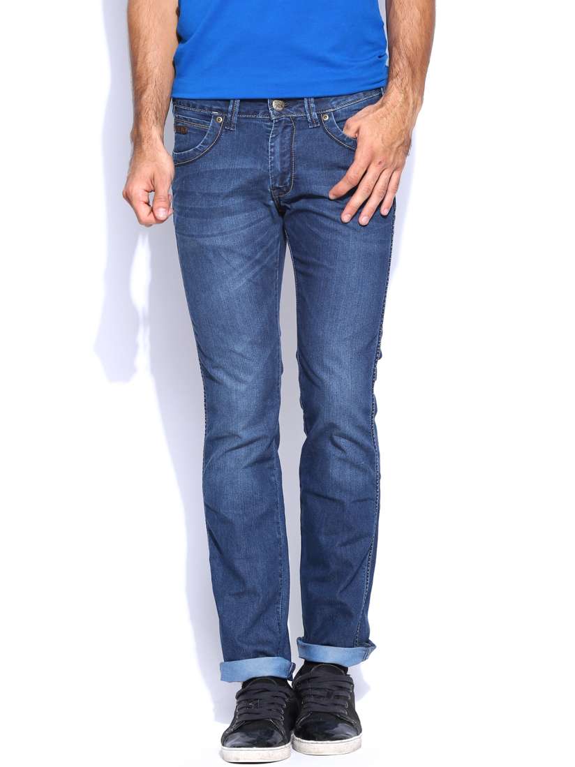 Buy Wrangler Men Blue Skanders Slim Fit Tough Gear Jeans Jeans for Men 680542 Myntra