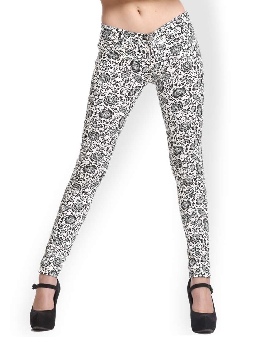 Buy Westwood Women Black White Printed Jeggings Jeggings for Women 696008 Myntra