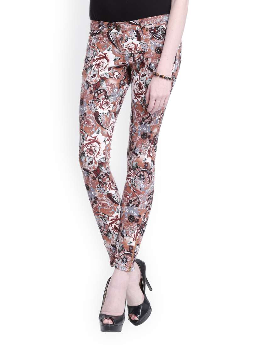 Buy Westwood Women Brown Printed Jeggings Jeggings for Women 696013 Myntra