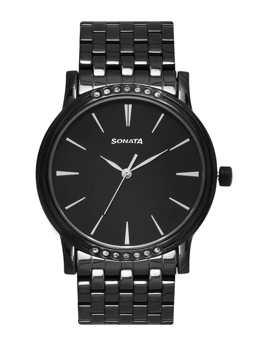 Buy Sonata Sona Sitara Men Black Dial Watch 7108NM01 Watches for Men 709095 Myntra
