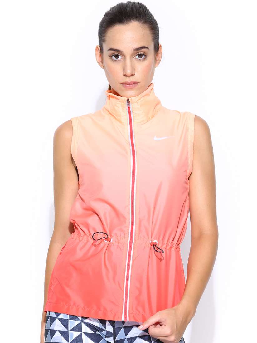 Buy Nike Women Orange Gradient Vest Ombre Sleeveless Running Jacket Jackets for Women Myntra