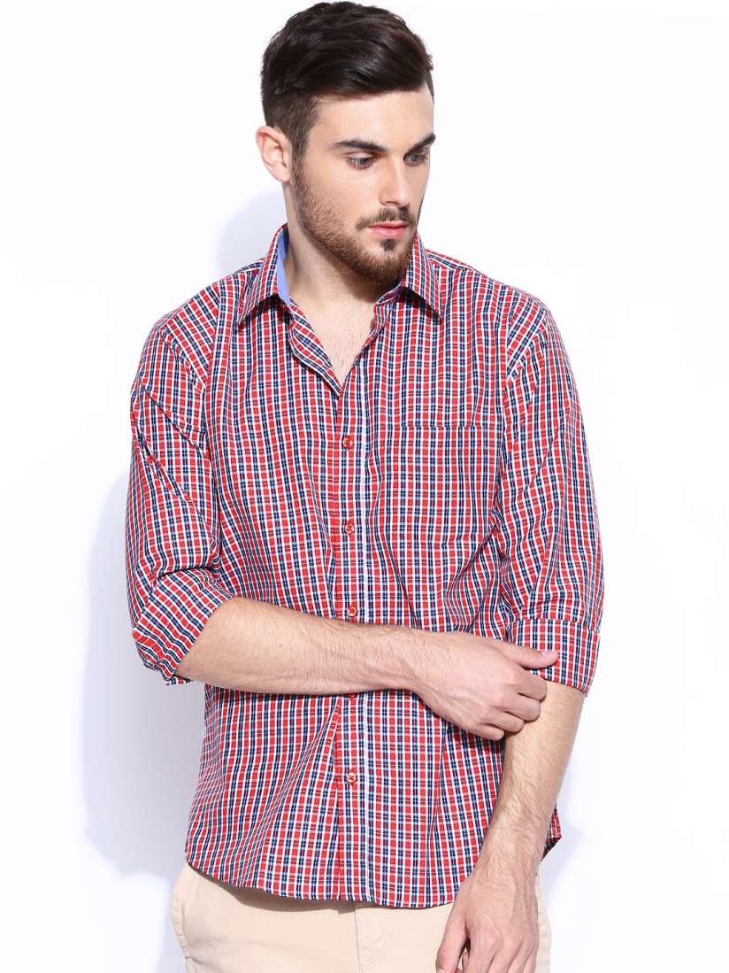 Smart casual red and black top