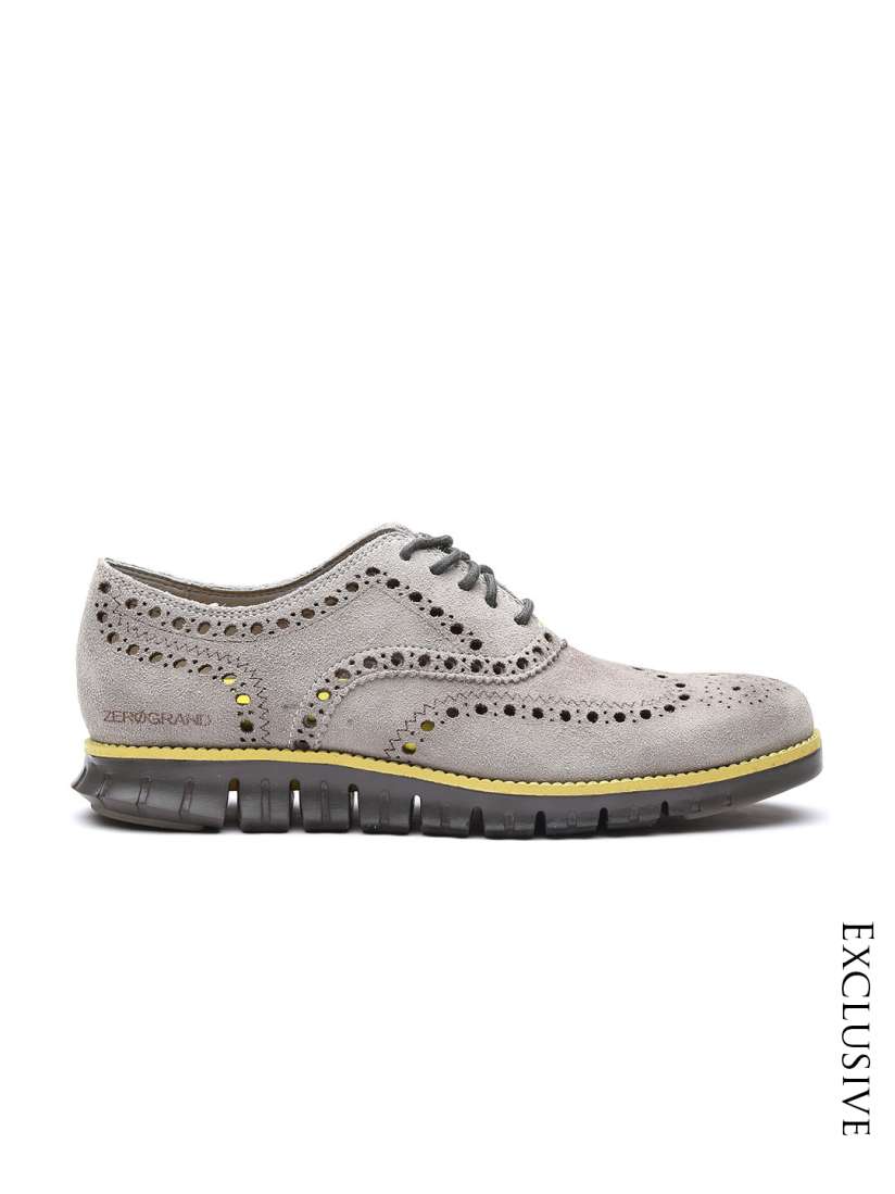 Buy Cole Haan Men Grey Suede ZeroGrand Brogue Casual Shoes Casual Shoes for Men 743823 Myntra