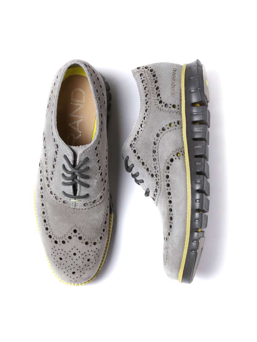 Buy Cole Haan Men Grey Suede ZeroGrand Brogue Casual Shoes Casual Shoes for Men 743823 Myntra
