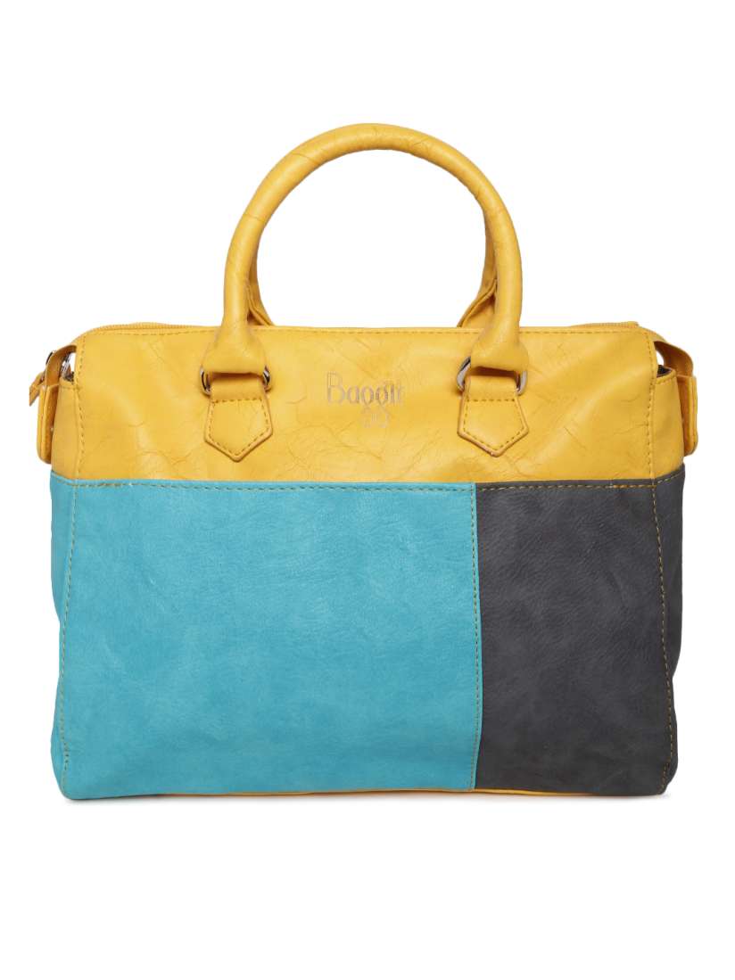 Buy Baggit Mustard Yellow Turquoise Blue Handbag Handbags for Women 763762 Myntra