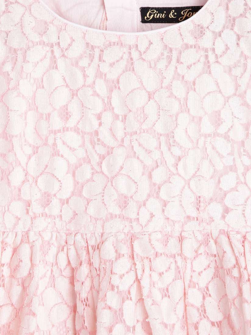 Buy Gini and Jony Girls Baby Pink Lace Embroidered Fit Flare Dress Dresses for Girls 764105 Myntra
