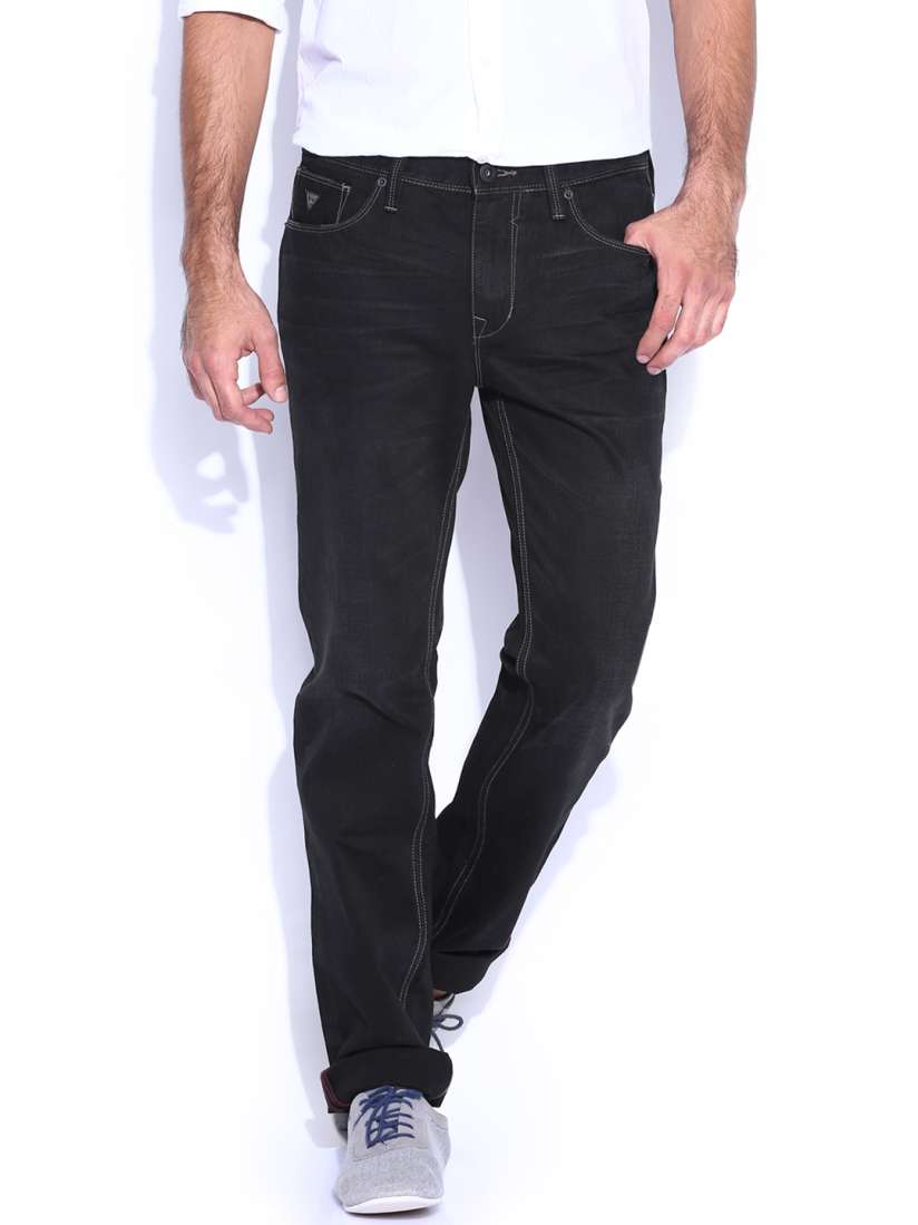 Buy GUESS Black Lincoln Slim Jeans Jeans for Men 783415 Myntra