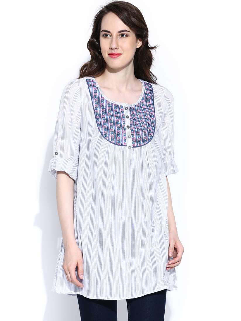 White kurtis on myntra top
