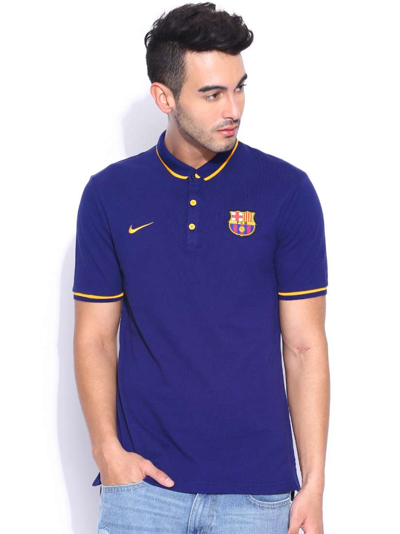 Buy Nike Blue FCB Polo Pure Cotton T shirt Tshirts for Men 857845 Myntra