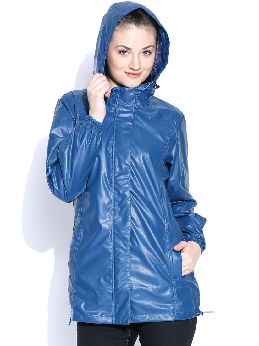 Buy Fort Collins Blue Hooded Rain Jacket Rain Jacket for Women 861265 Myntra