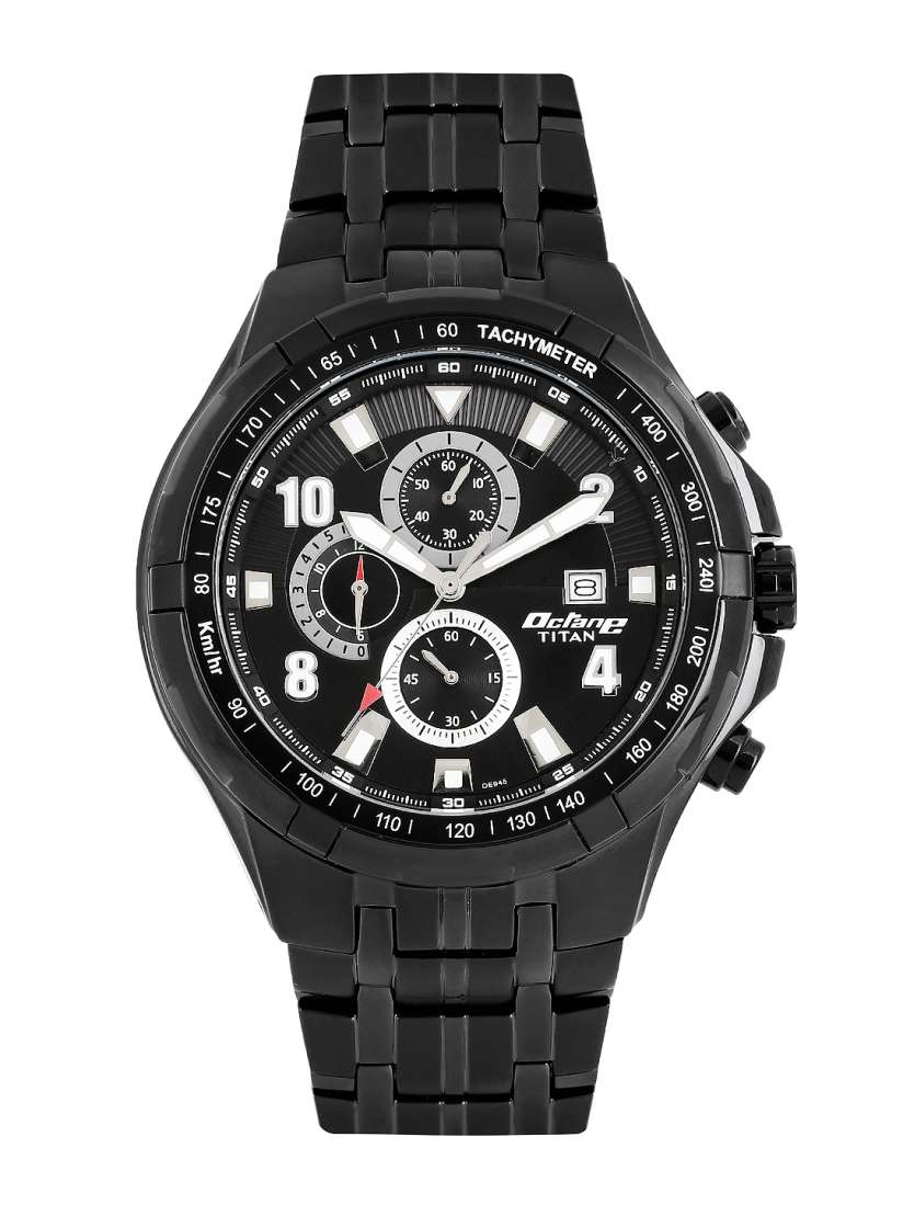 Titan octane black dial chronograph watch online