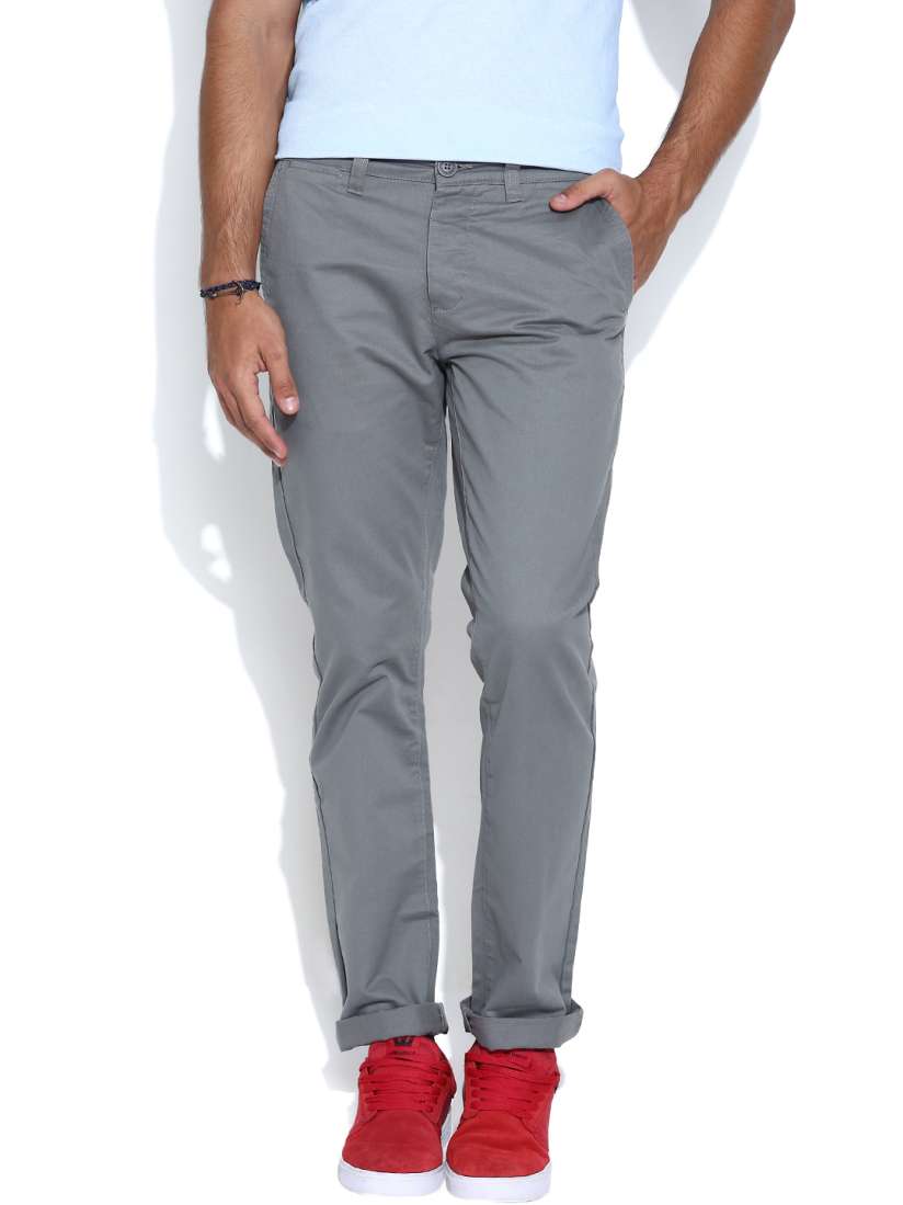 Buy Being Human Clothing Grey Casual Trousers Trousers for Men 886040 Myntra