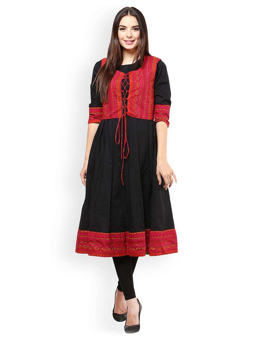 Nayo black printed anarkali kurta sale