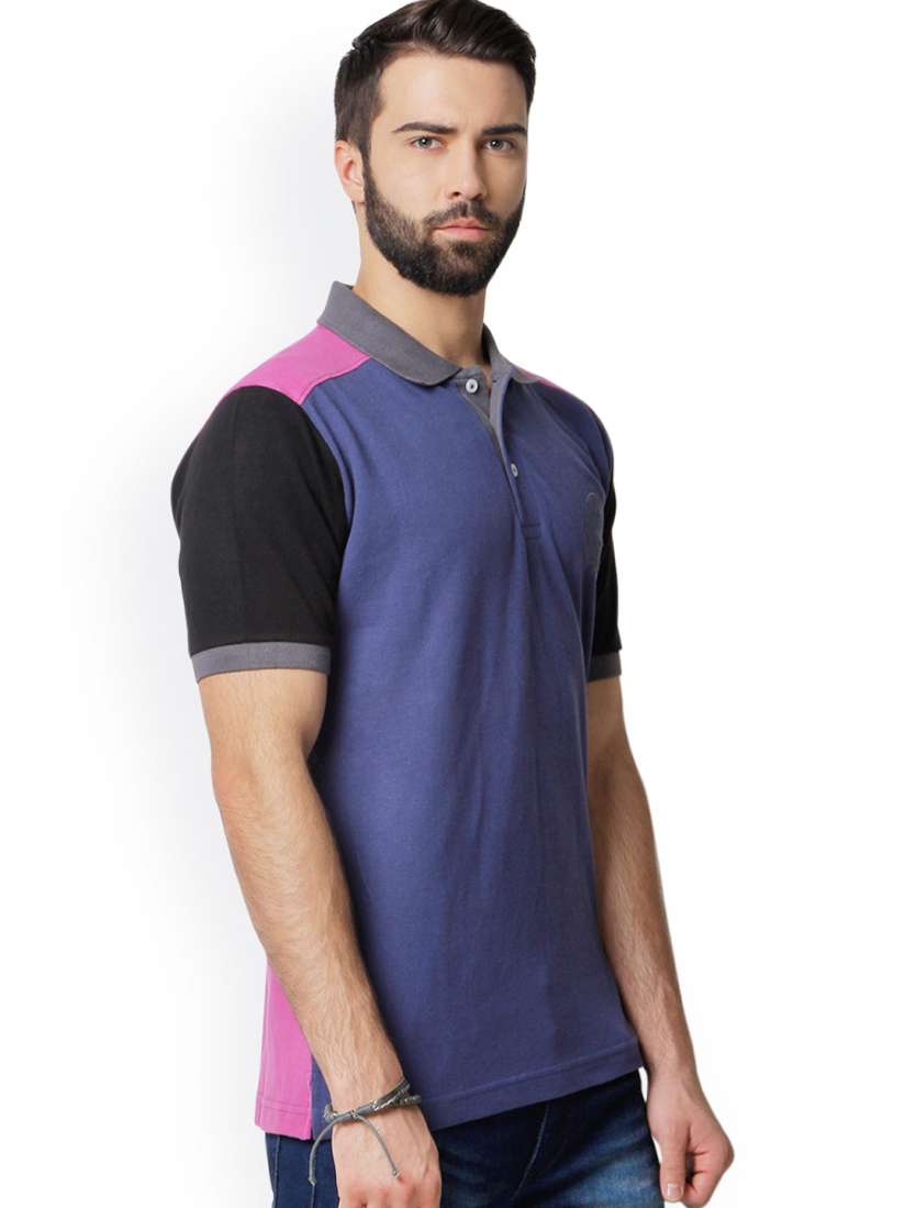 Buy Yepme Blue Pink Polo T shirt Tshirts for Men 932223 Myntra