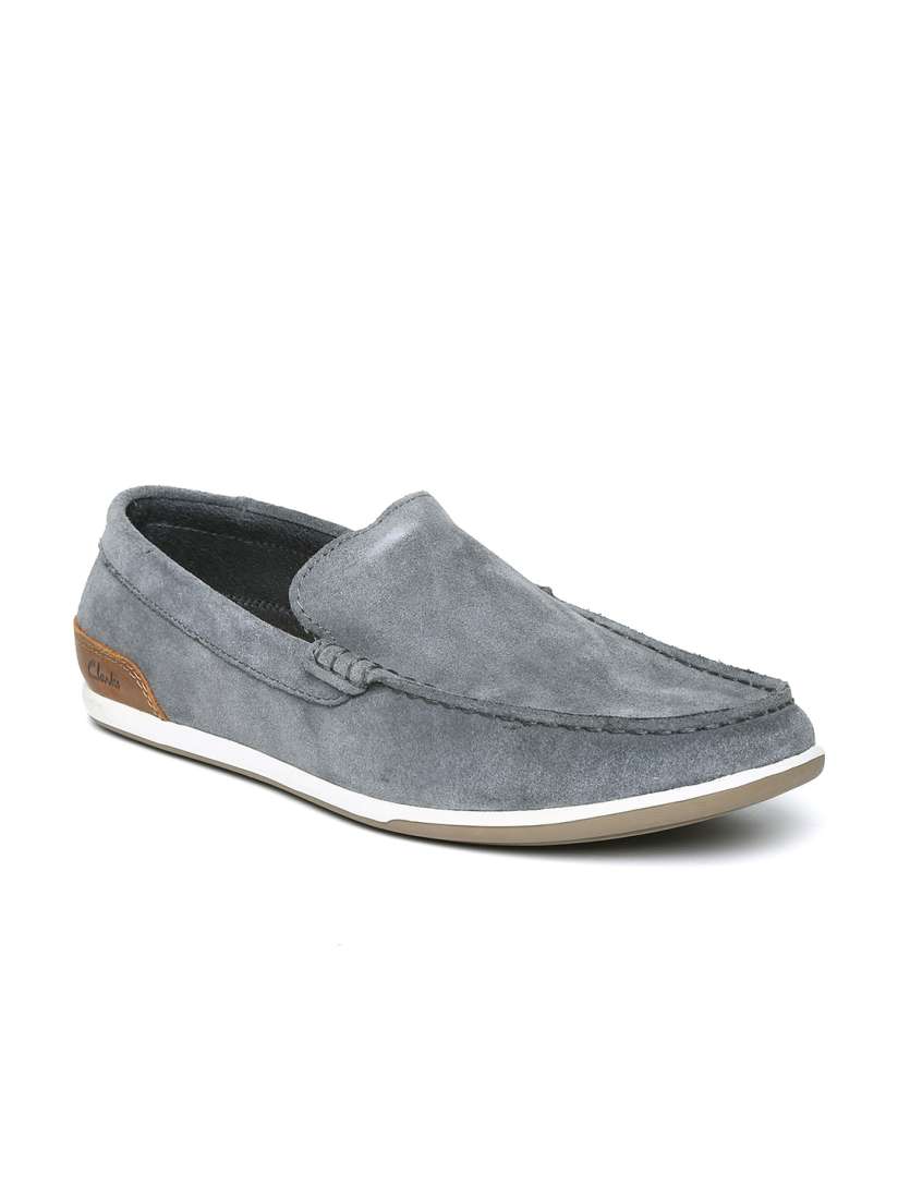 Clarks grey loafers shop