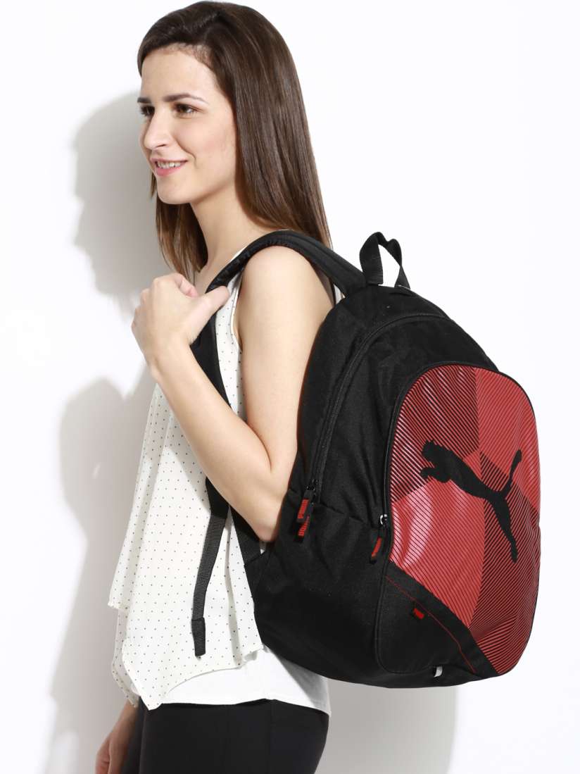Buy PUMA Unisex Echo Plus Black Red Backpack Backpacks for Unisex 96191 Myntra