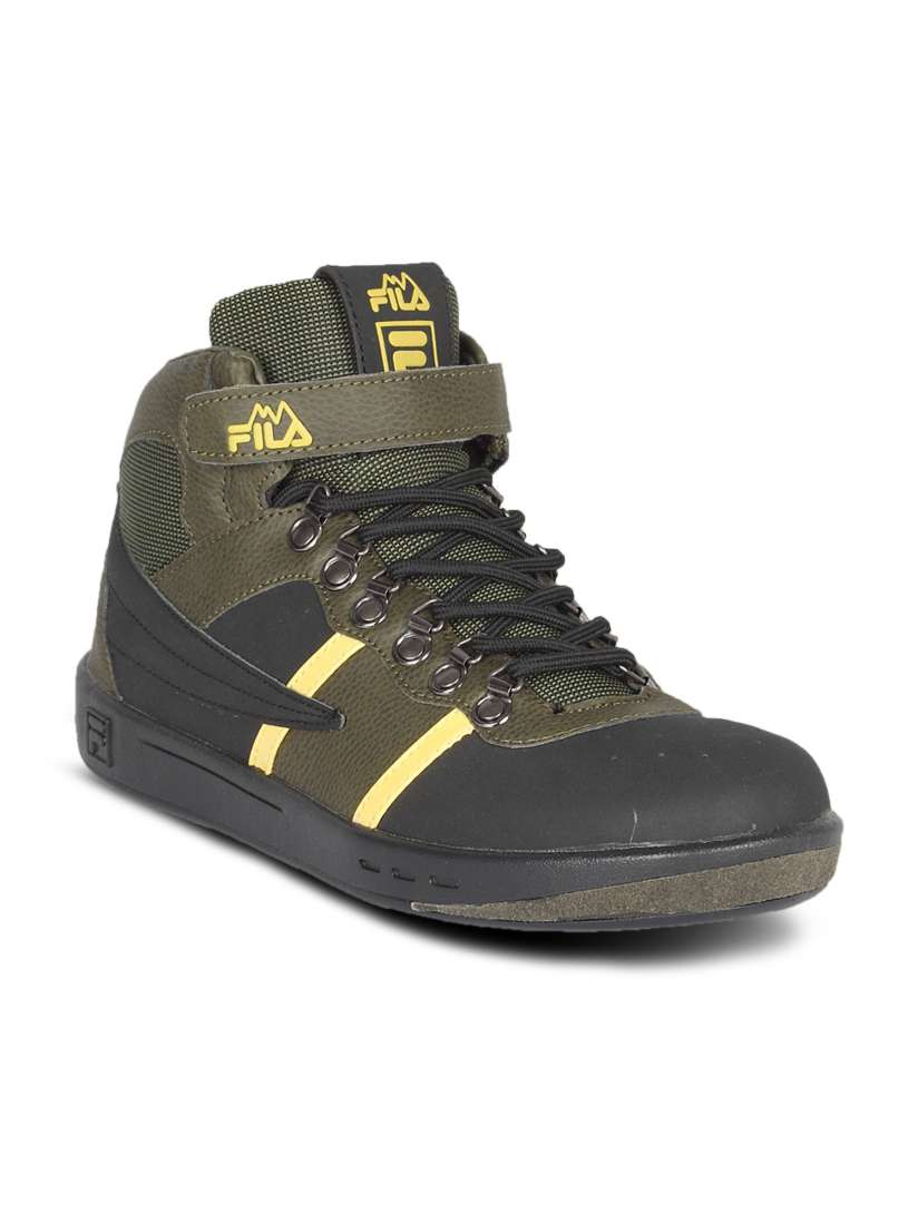 Buy Fila Men s Fitness Hiker Olive Black Yellow Shoe Casual Shoes for Men 5342 Myntra