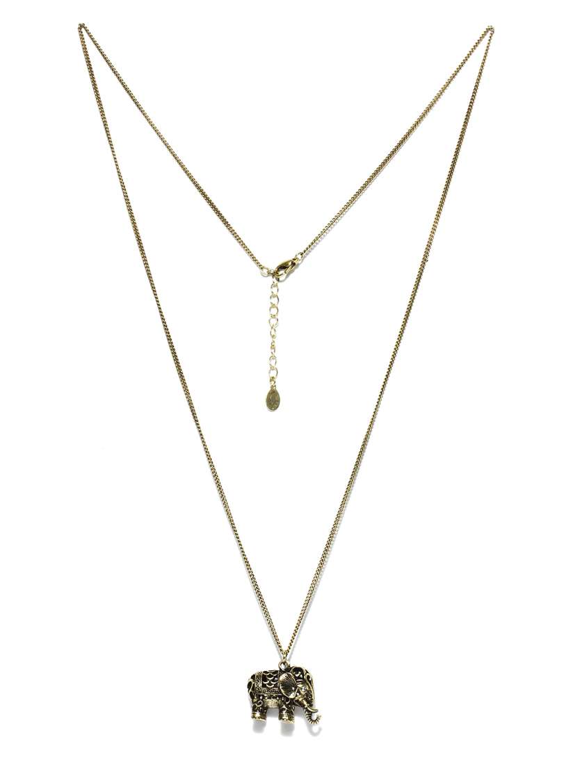 Buy Accessorize Antique Gold Toned Elephant Necklace Necklace and Chains for Women 147859 Myntra