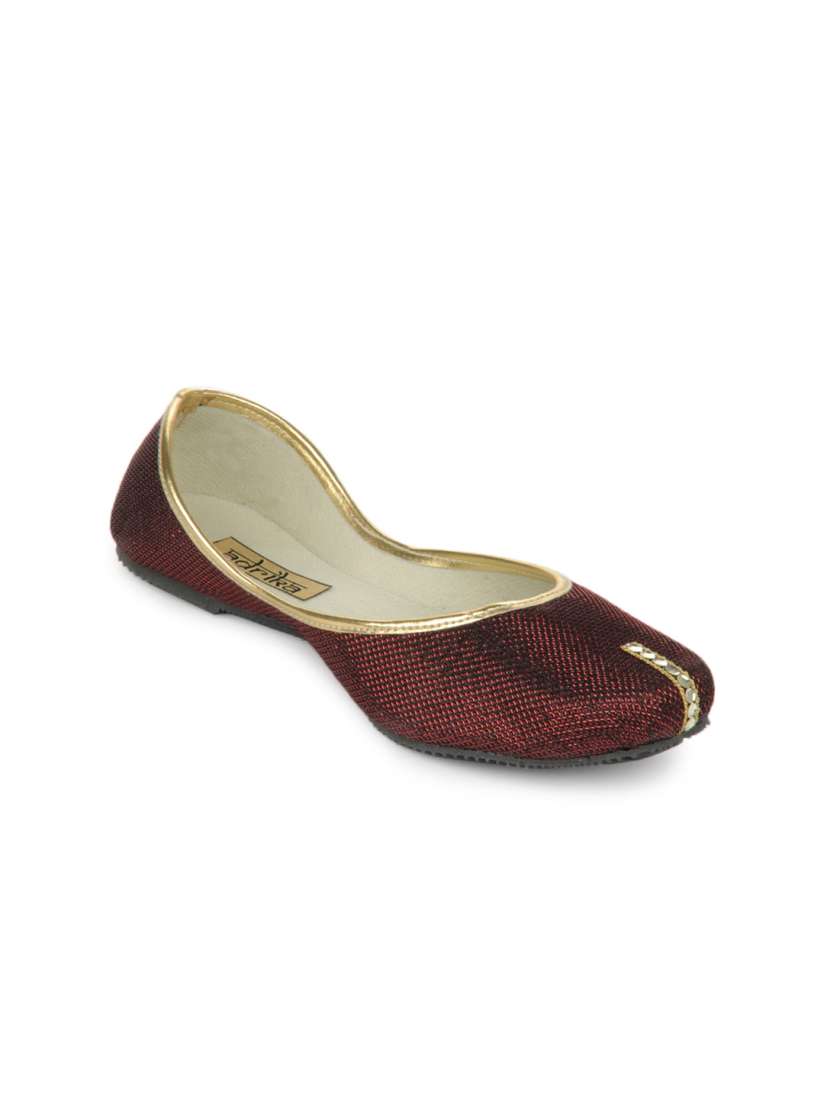 Buy Adrika Women Maroon Punjabi Juttis Flats for Women 123134 Myntra