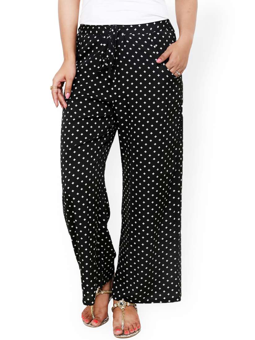 Black palazzo pants myntra clearance