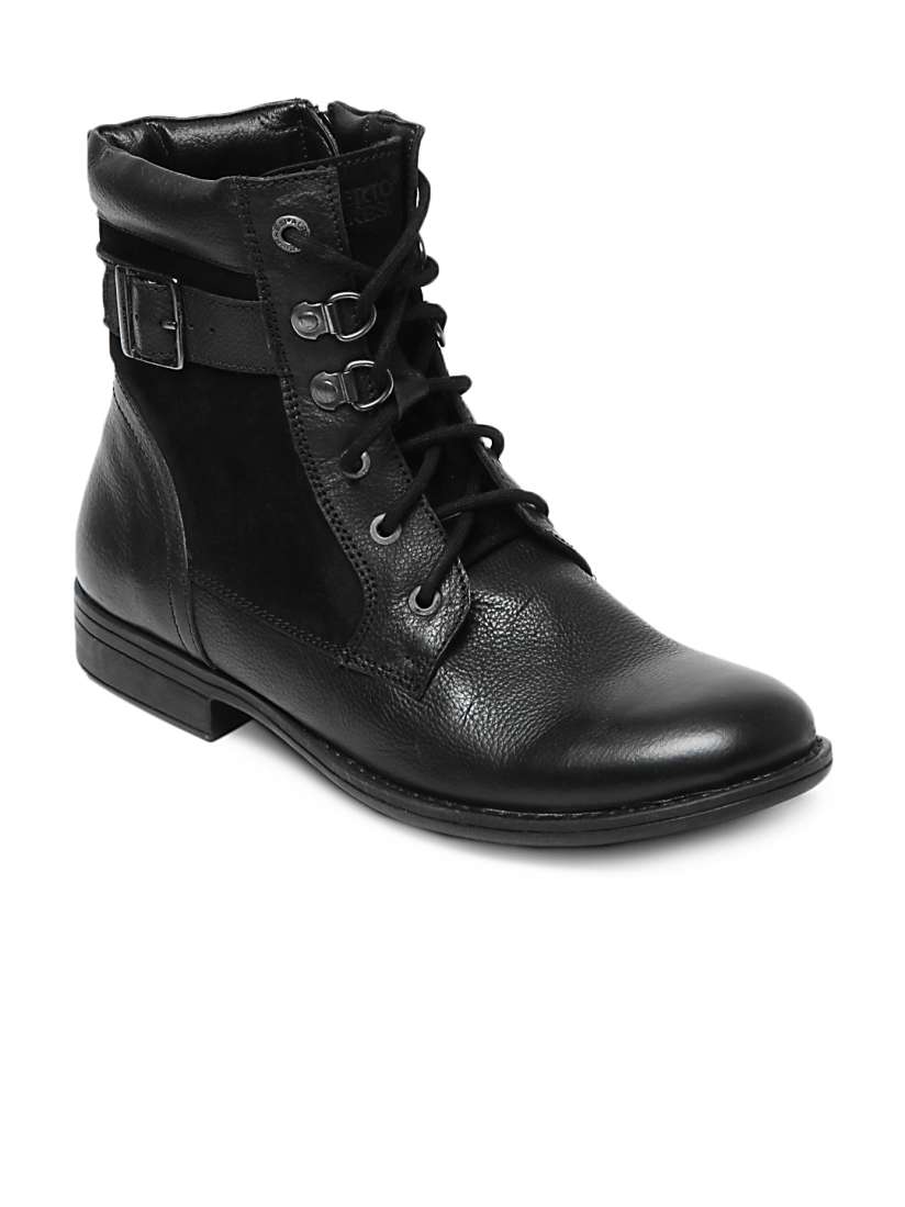 Buy Alberto Torresi Men Black Leather Boots Boots for Men 172573 Myntra