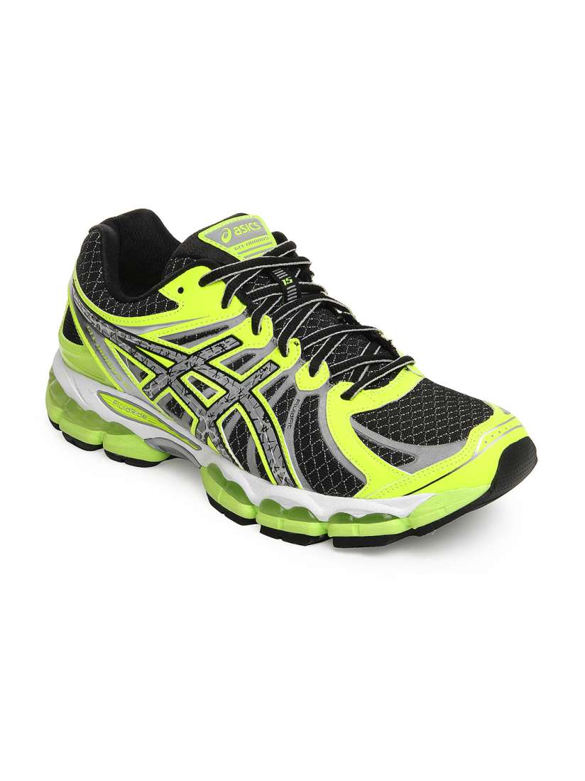 Buy Asics Men Neon Green Black Gel Nimbus 15 LiteShow Sports Shoes Sports Shoes for Men 189724 Myntra