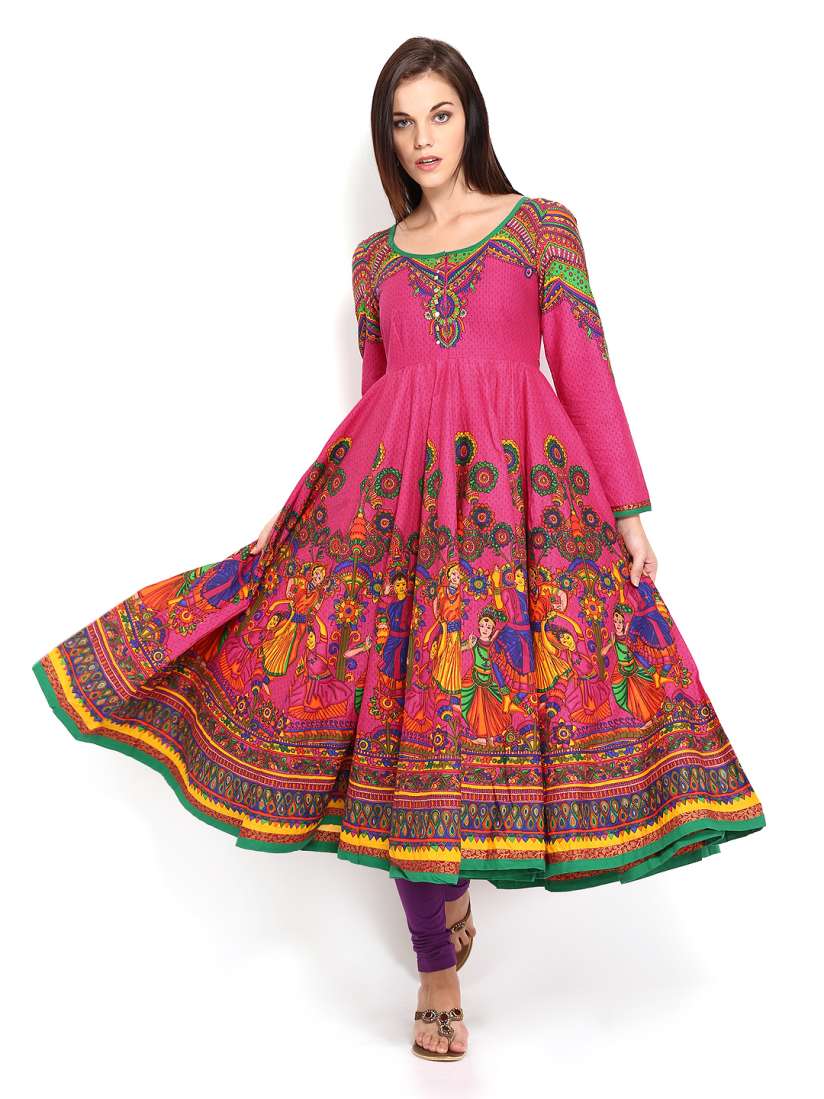 Buy BIBA OUTLET Women Pink Printed Anarkali Kurta Kurtas for Women 387373 Myntra