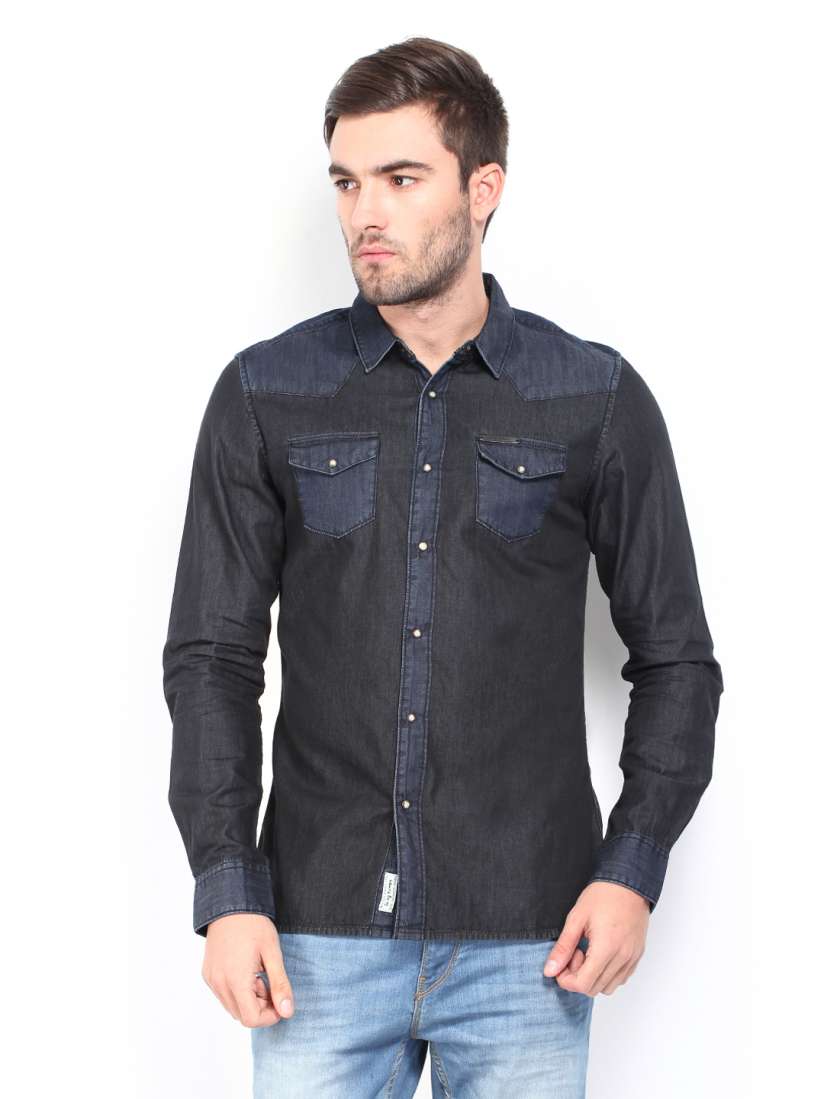 Buy Being Human Clothing Men Black Slim Fit Casual Shirt Shirts for Men 505244 Myntra