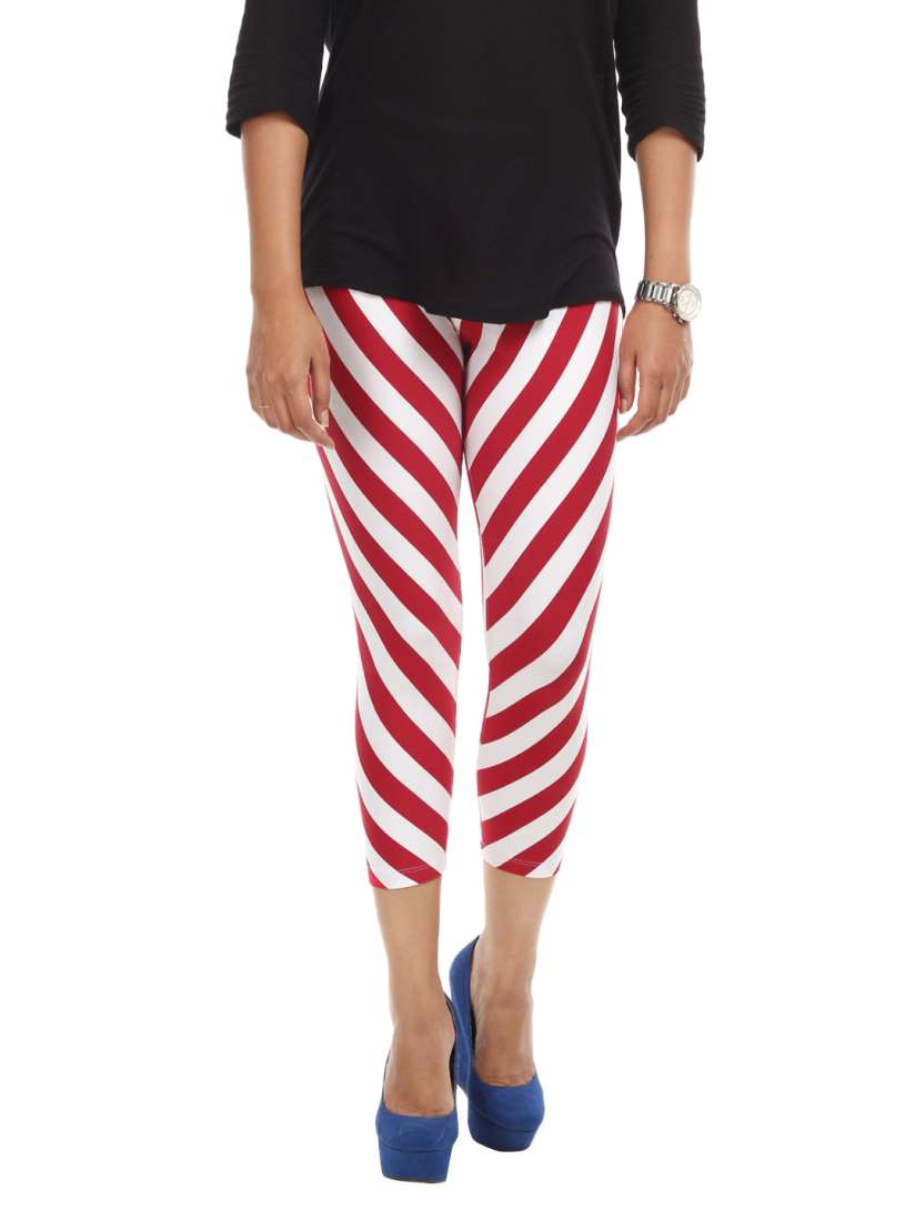 Red and blue striped leggings cheap