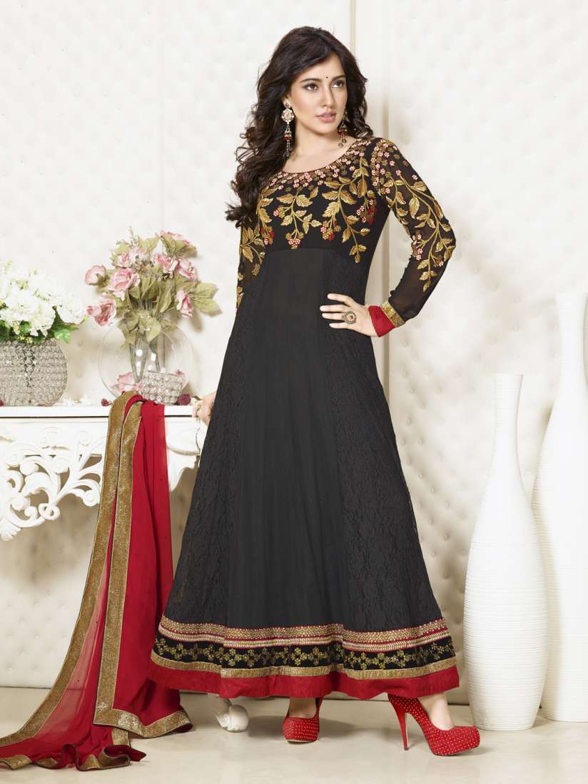 Myntra anarkali dress material sale