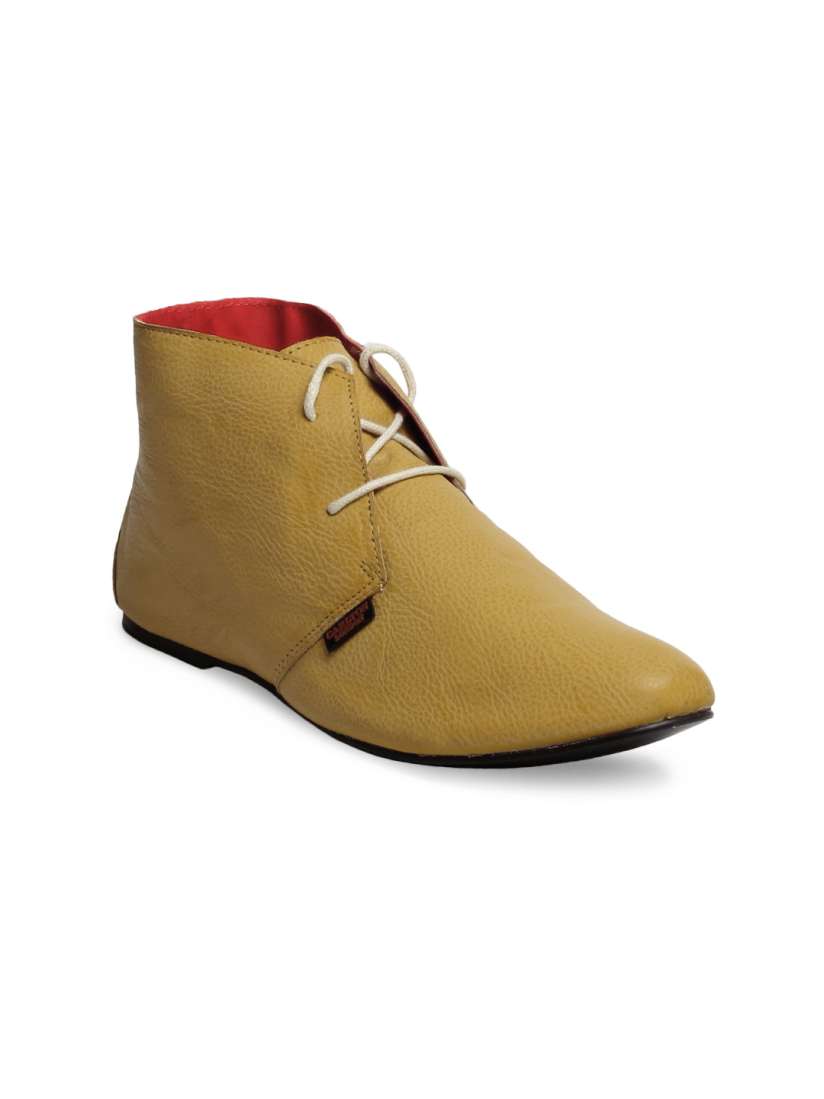 Buy Carlton London Women Yellow Desert Flat Boots Boots for Women 95147 Myntra