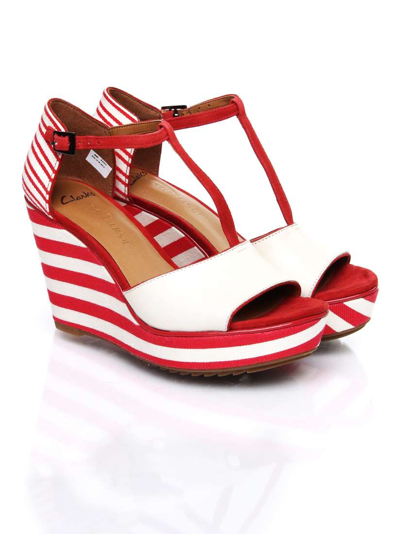 Buy Clarks Women Red Off White Scent Flower Wedges Heels for Women 198707 Myntra