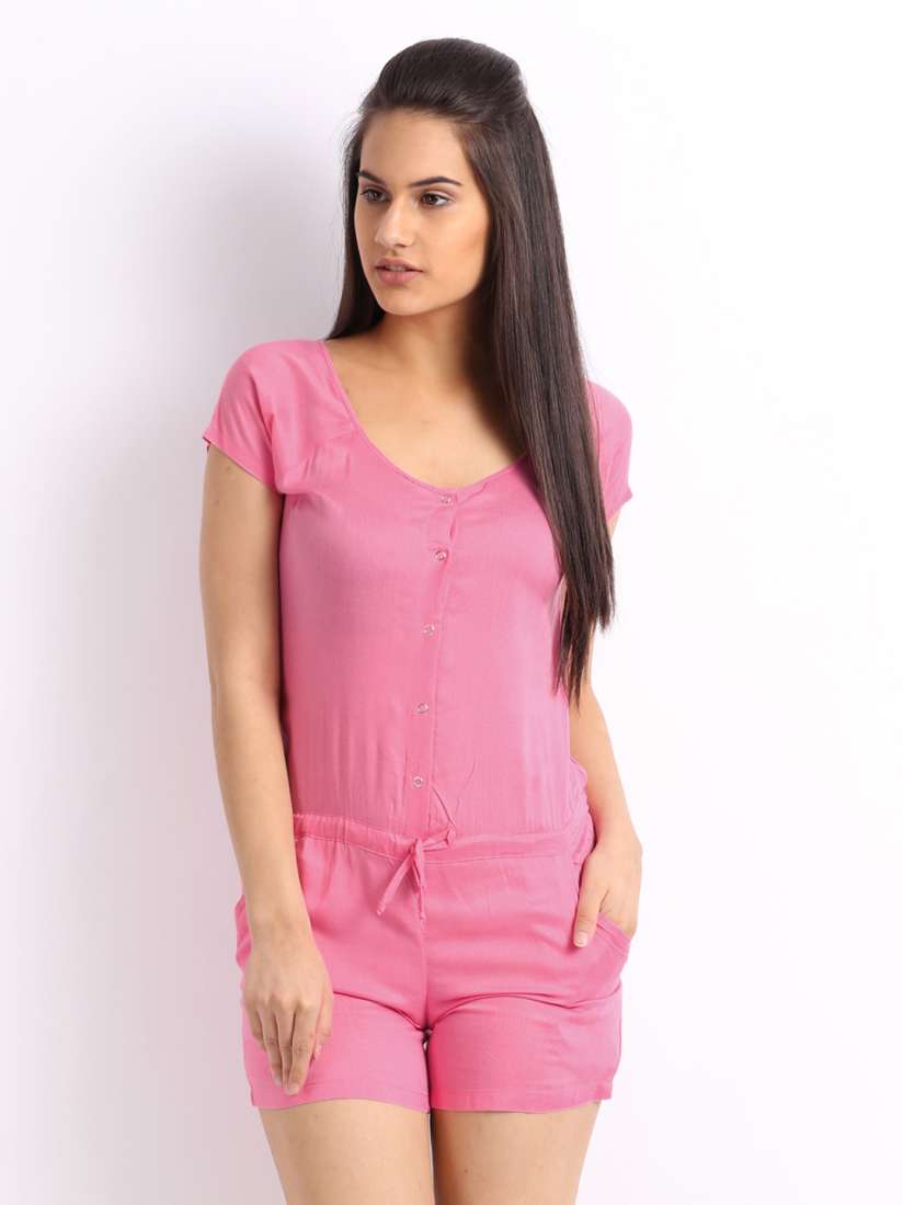 Buy Cottinfab Women Pink Playsuit Jumpsuit for Women 288195 Myntra