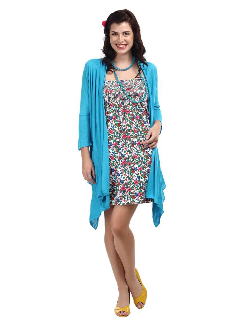 Buy DressBerry Women Blue Waterfall Shrug Shrug for Women 127470 Myntra
