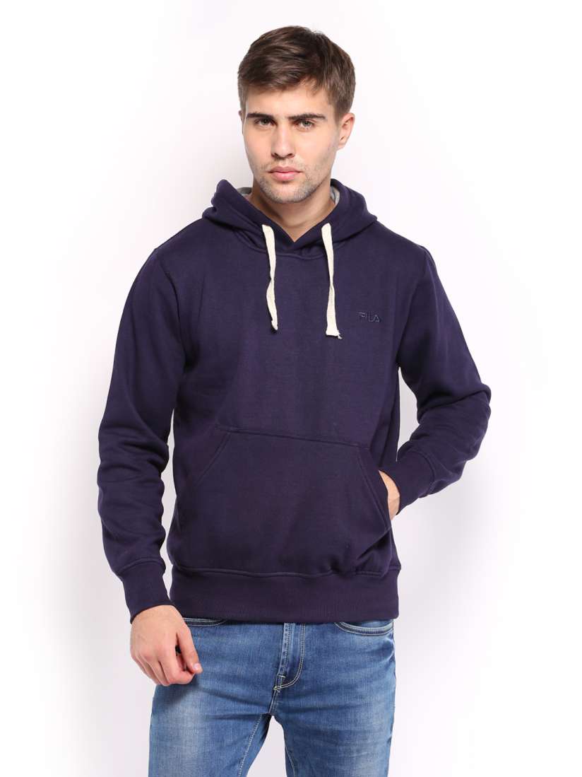 Buy FILA Men Navy Hooded Sweatshirt Sweatshirts for Men 428825 Myntra