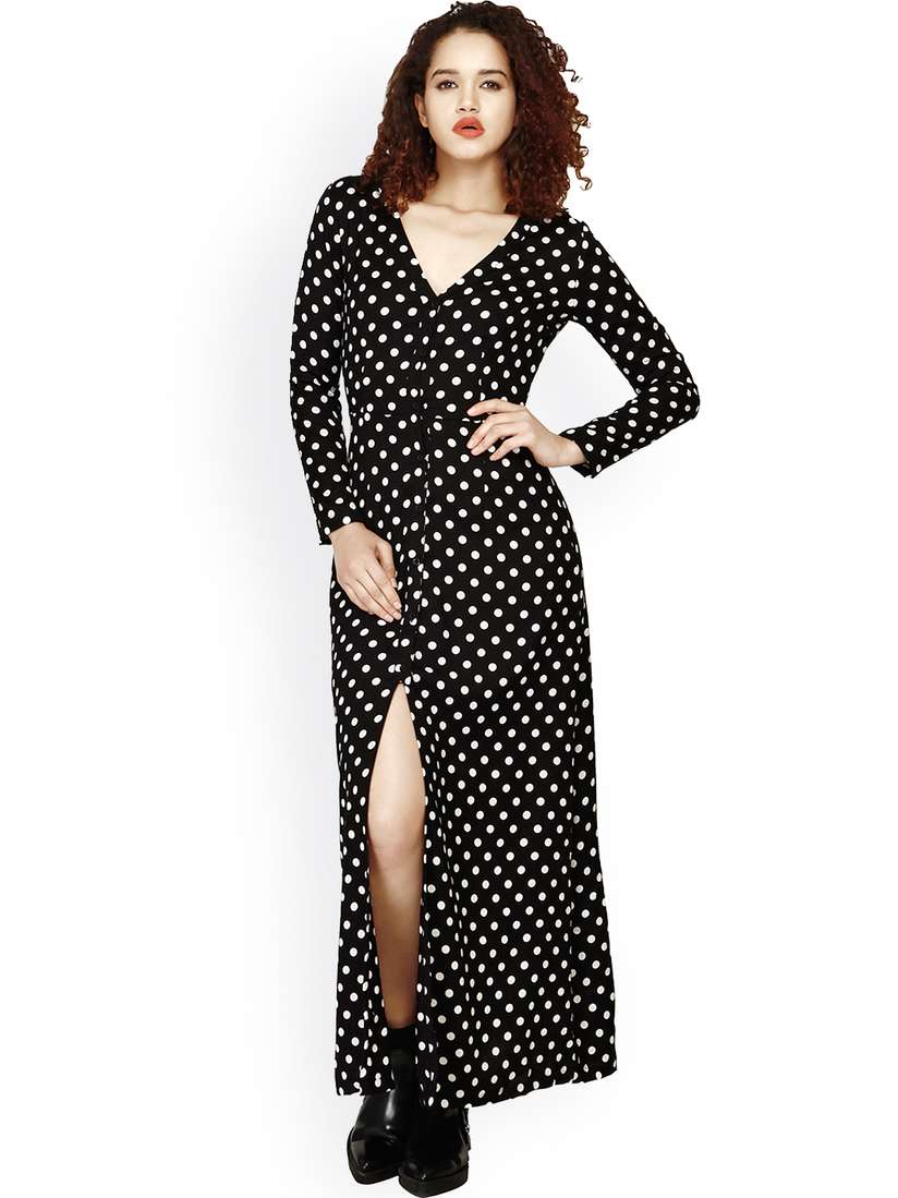 Buy FabAlley Black White Printed Maxi Dress Dresses for Women
