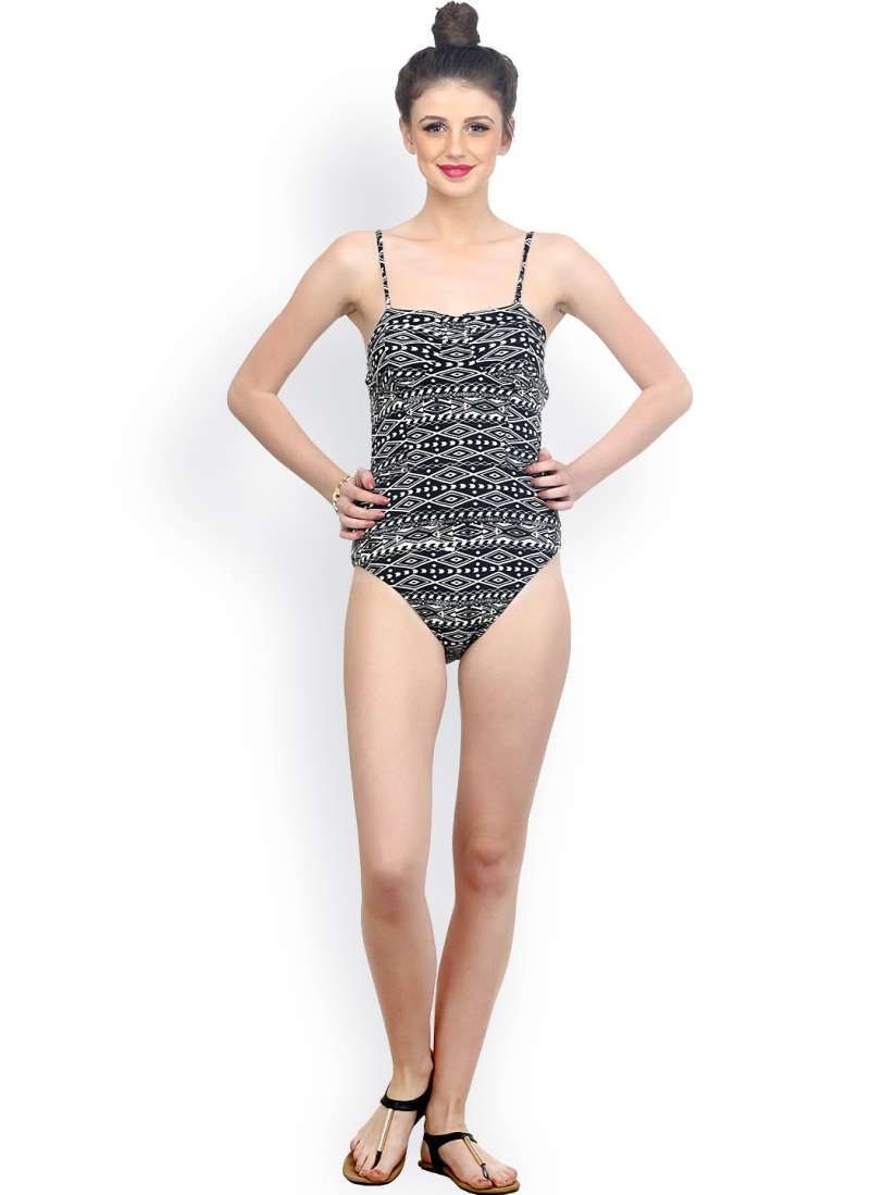 Buy FabAlley Women Black White Aztec Printed Bodysuit Jumpsuit for Women 794908 Myntra