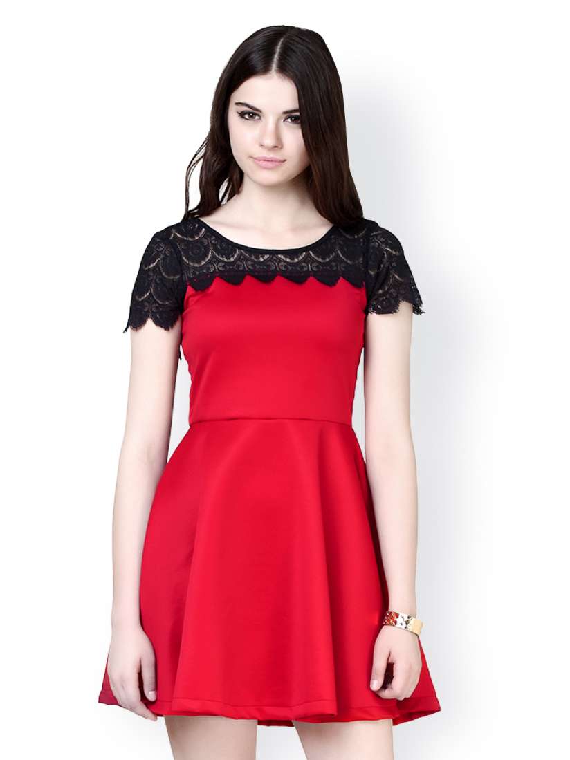 Buy FabAlley Red Skater Dress Dresses for Women 559723 Myntra