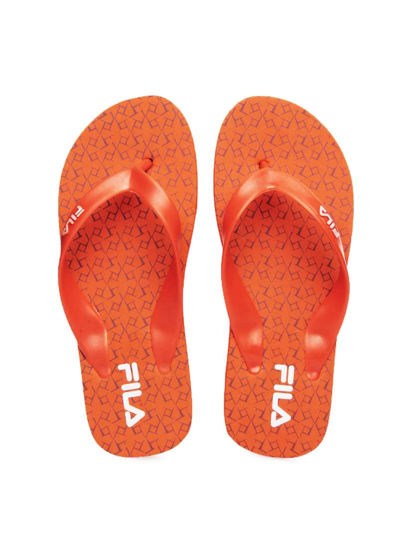 Buy Fila Men Orange Matrix Printed Flip Flops Flip Flops for Men 353631 Myntra
