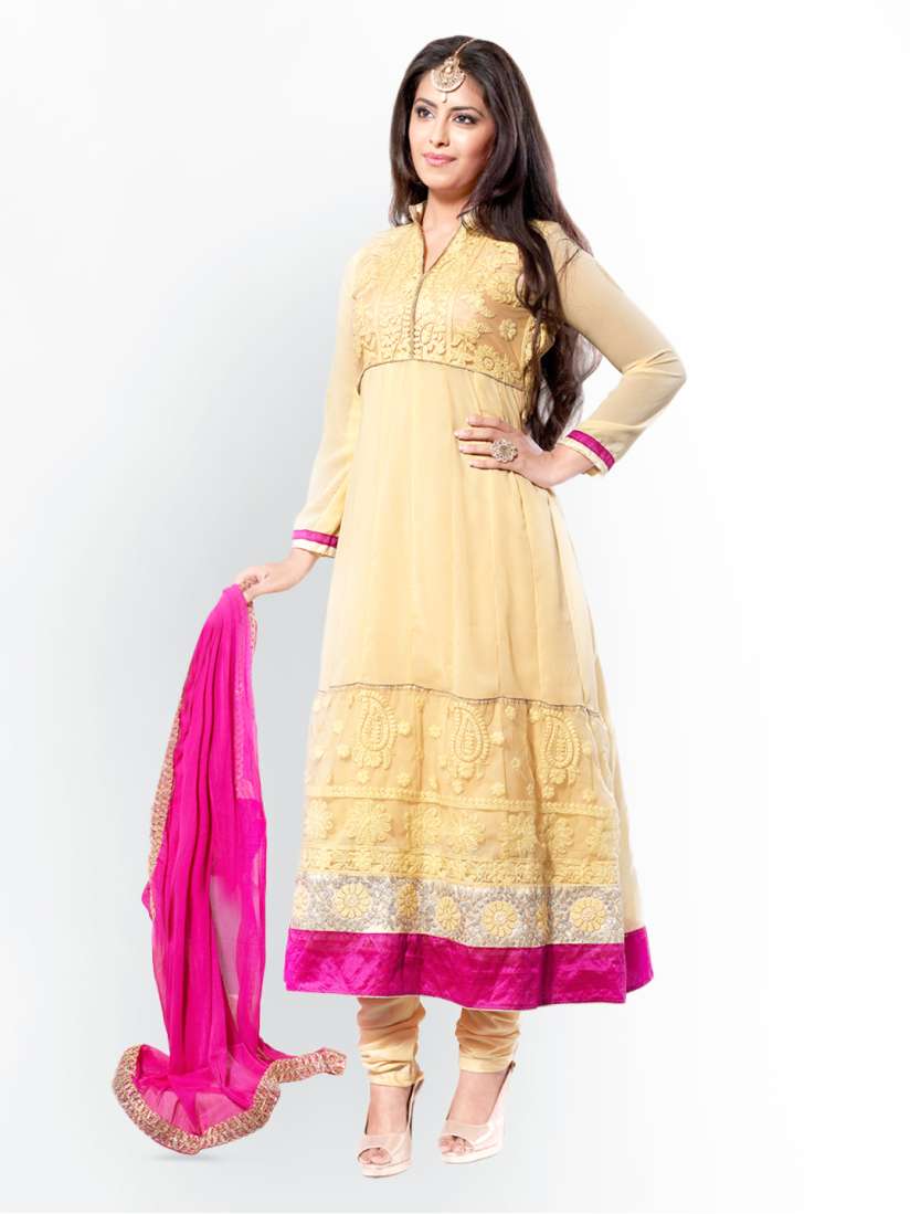 Myntra anarkali dress material shop