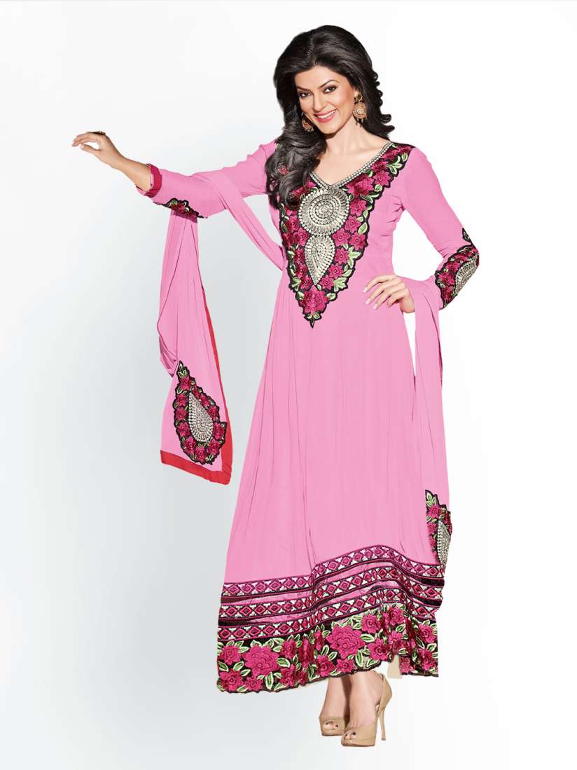 Myntra anarkali dress material sale