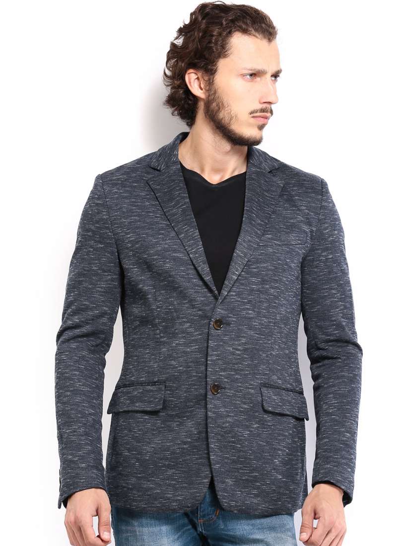 Buy Flying Machine Men Navy Slim Fit Single Breasted Blazer Blazers for Men 599899 Myntra