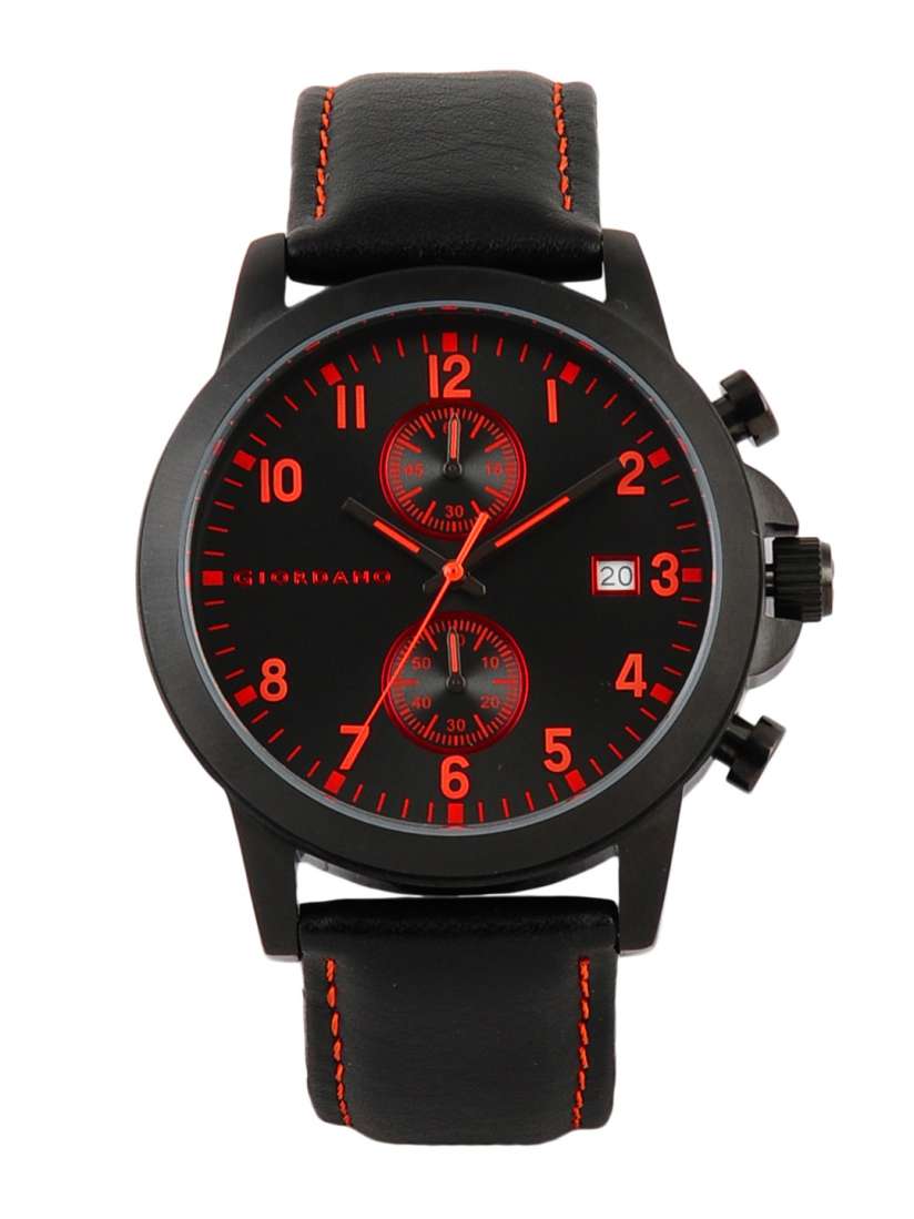 Giordano analog black dial men's watch hot sale